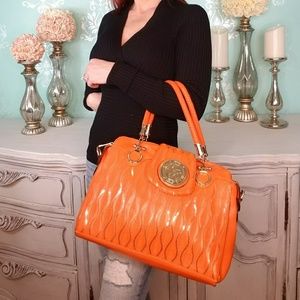 Large Orange and Gold Purse